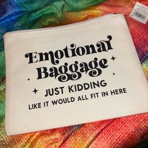 Funny Off White Canvas Pouch